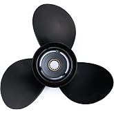 CAPTAIN Outboard Propeller fit Johnson,Evinrude,BRP,E-Tec 15-35 HP Engines, 14 Spline Tooth Board Prop, OEM RH Aluminum Propellers for 15 20 25 30 35 HP Outboard