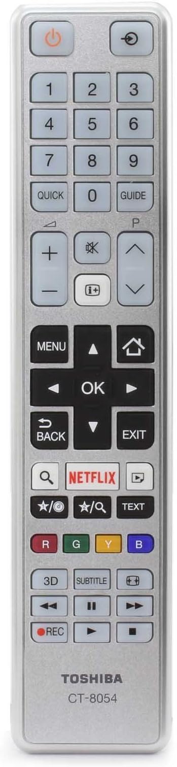 Toshiba 30089363 CT-8054 CT8054 RC48120 Remote Control for LCD LED 3D HD Smart TV'S with Netflix Button