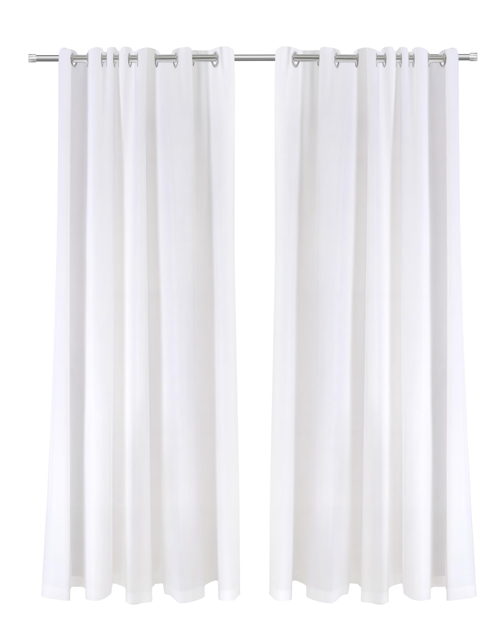 Emma Barclay Lined Eyelet Voile Curtain Pair in White - Width 66 x Drop 54" (168 x 137cm) — image 1