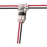 Low Voltage Wire Connectors Solid Connection, T Tap Wire Connectors, T Type 2 Pins Wire Splice Connectors, Solderless No Stri