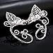 Elf Elven Ear Cuffs, OwMell Leaf Flower Filigree Fairy Elven Cosplay Fantasy Costume Handcraft Ear Wrap Cuff Earrings