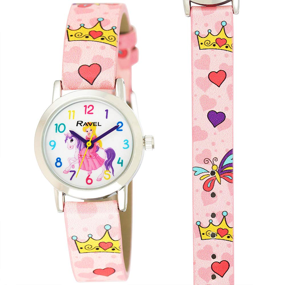 Ravel Children's Pink Hearts and Butterflies Watch