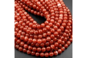 Zenkeeper 116 Pcs Carnelian Beads for Jewelry Making 6 MM Carnelian Loose Gemstones Stone Beads
