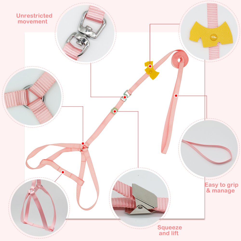 SW Imbracatura Cane Regolabile e Durevole, Step-in-Imbracatura in Nylon per Animali, Imbracatura per Cani Taglia Piccola/Media e Gatti, Adatto per Corsa/Camminata/Allenamento, Rosa