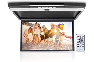 Pyle Car Overhead Monitor Screen Display - 17.3 inch. LCD Vehicle Flip Down Roof Mount Console - HDMI TV Player Control Panel w/ Built-in IR Transmitter for Wireless IR Headphone - Pyle PLRV1725