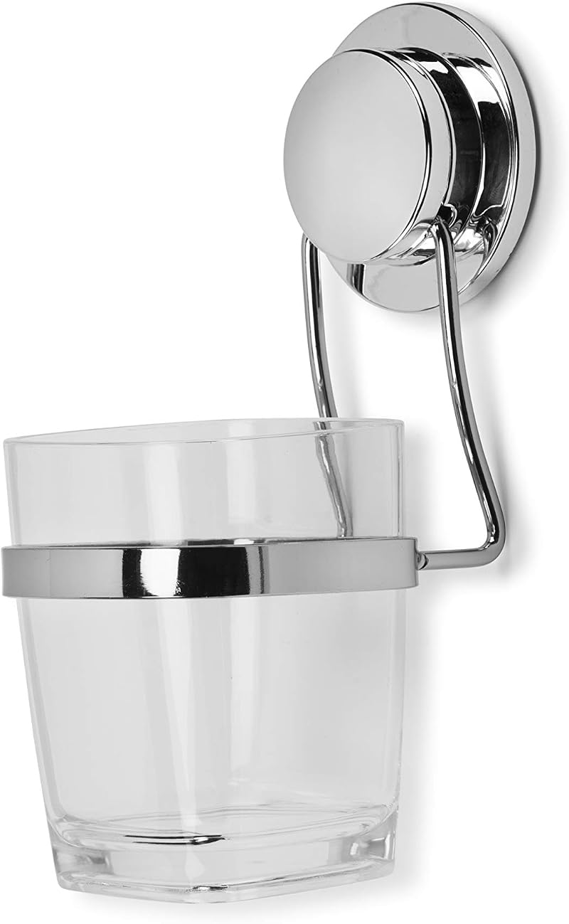 Croydex Stick N Lock 2 Adhesive Tumbler and Holder Chrome