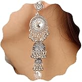 YERTTER Vintage Bollywood Bohemian Silver Gold Bells Layered Earrings Jhumka Jhumki Tassel Dangle Ethnic Style Statement Earrings Long Indian Bells Earrings Gift for Women