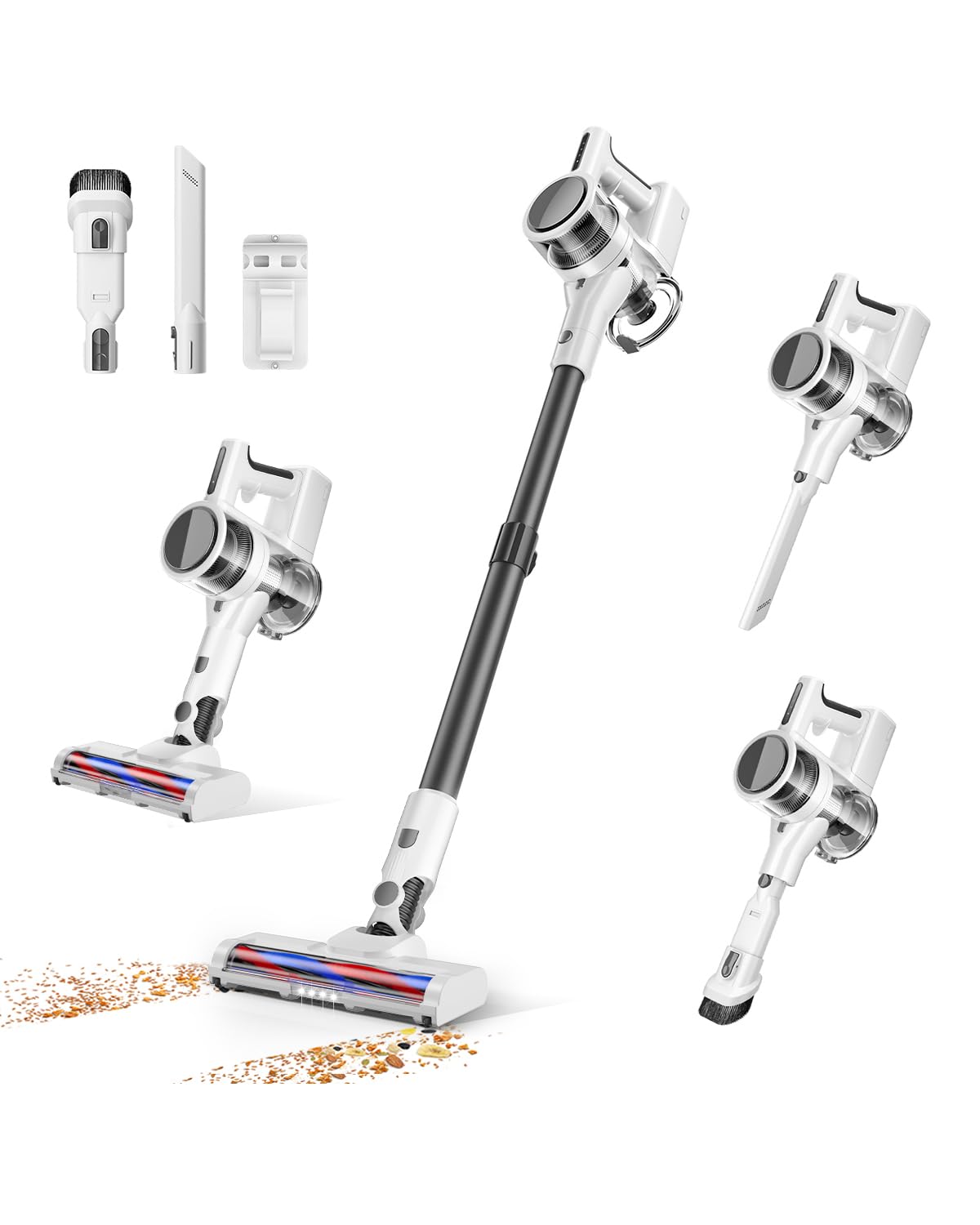 Photo 1 of Comvtu 80,000PRM Powerful Motor Cordless Vacuum Cleaner 2 Adjustable Modes and 2200mAH Rechargeable Battery up to 35 Mins Worktime (Sliver White)