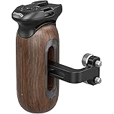 SmallRig Wooden Side Handle for Camera Cages with 1/4"-20 Threaded Holes, Left or Right Side Ergonomic Handgrip, 28mm / 1.1in Vertical Adjustment, 15kg / 33.1lb Load Capacity