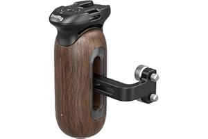SmallRig Wooden Side Handle for Camera Cages with 1/4"-20 Threaded Holes, Left or Right Side Ergonomic Handgrip, 28mm / 1.1in