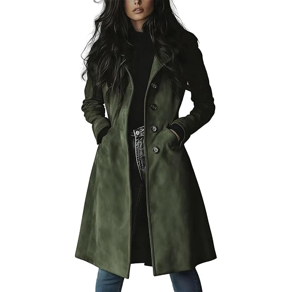 Amazon.com: utcoco Womens Long Wool Pea Coat Notched Lapel Double