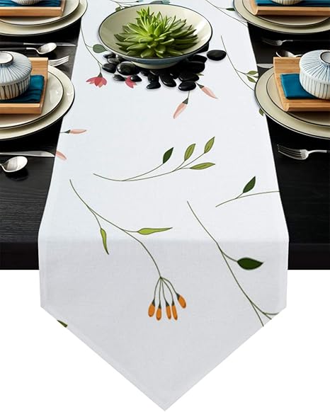 Amazon Cloud Dream Home 花柄テーブルランナー モダングリーンガーデン ウェディングパーティー テーブルセッティング装飾 ヴィンテージガーデンプラント 13x90inch 33x229cm mowengengerslszzqabcdm テーブルランナー オンライン通販