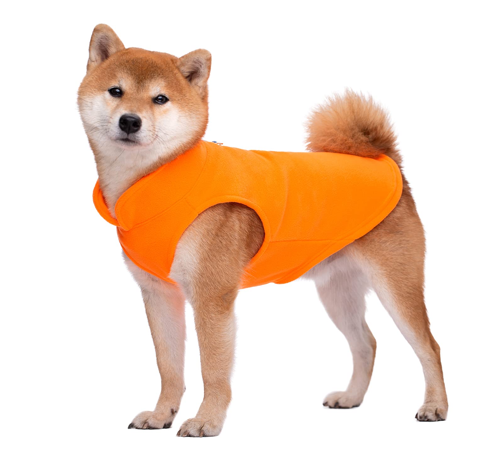 Dog Jumper Sweatshirt, Soft Fleece Vest, Cold Weather Jacket With Leash Ring for Small and Medium Dogs (X-Large, Orange)