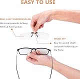 FONHCOO Clip-on Blue Light Blocking Glasses 2 Pack Frameless UV Filter view 5