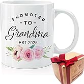 SUUURA-OO First Time Grandmother 2025 Gift for New Grandma, Promoted to Be Grandmother Mug, EST 2025 Grandma to Be Mugs, Mothers Day Gift, Pregnancy Reveal Announcement Baby Reveal Gifts