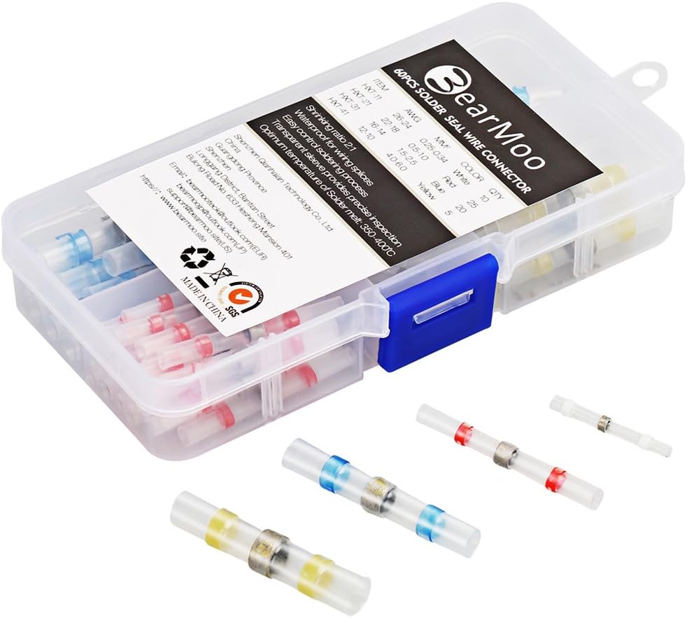 360pcs Electrical Wire Connector Assorted Insulated Crimp Terminals Kit Pack Crimp Connectors Electrical Terminals Spade Bullet Butt Connectors (Rubber)