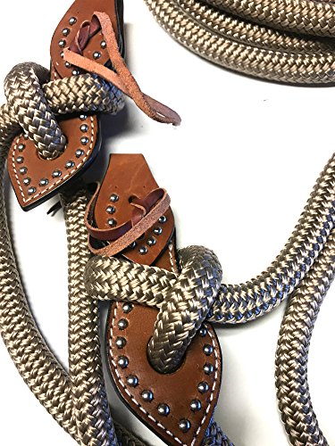 mecate rein yacht rope with slobber strap tan