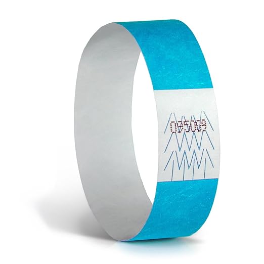 Concept Wristbands Tyvek Wristband, 3/4", Neon Blue (Pack of 1000