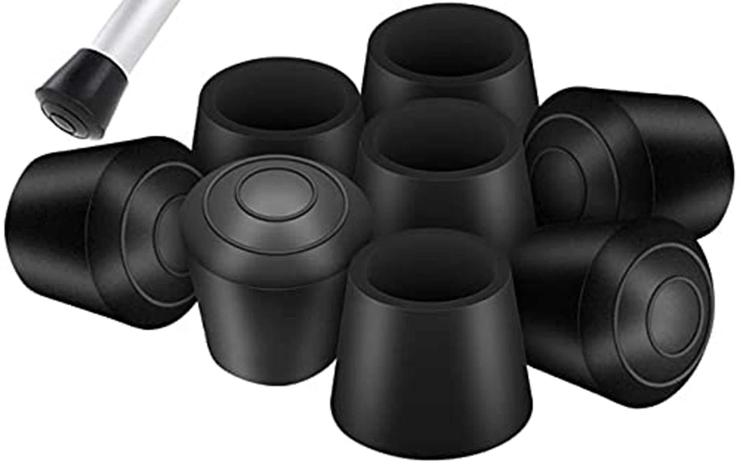 Protective caps for chair legs, 20 pieces rubber chair leg caps, table chair leg caps, odourless, round tables and chairs, foot protectors for hardwood floors, black (15 mm - 16 mm)