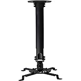 VIVO Black Extending Adjustable Ceiling Projector Mount, MOUNT-VP02B | Universal, Fits Regular and Mini Projectors, 12.5 in Mounting Range, 1.5 in Mini Range, Extending Arms, Holds 30 lbs