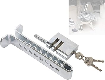 Best 8 Holes Brake Pedal Lock Security Car Stainless Steel Clutch Lock Anti Theft Car Accessories Car Brake Pedal Lock Amazon De Auto