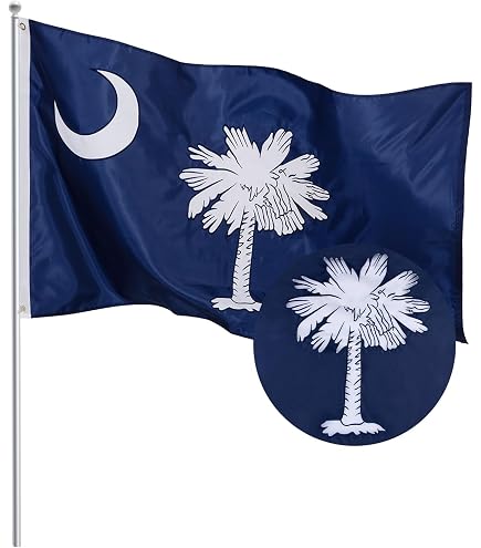 Anley Fly Breeze South Carolina Flagge 3x5 Fuß – UV-beständig, Mit Messingösen & Doppelter Naht