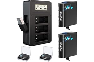 TOMSHEIR Battery 1800mAh(2 Pack) and USB Fast Charger Replacement Battery for GoPro Hero 8/7/6/5 Black (Fully Compatible with Original)