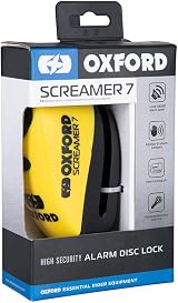 LLWQuanZSS Oxford Security Screamer 7 Alarm Disc Lock Yellow/Black LK290 1.5M view 4