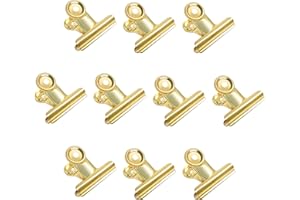 Gold Bull Hinge Paper Clips - Coideal 10 Pack 2 Inch Stainless Steel Large Metal Binder Clips for Pictures Photos, Home Kitchen, Office Supplies (50 mm)