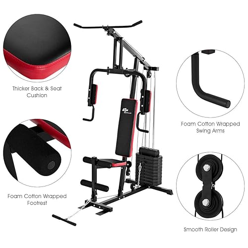 Goplus Multifunction Home Gym System Weight Training Exercise