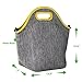Tabkoe Insulated Neoprene Lunch Bag Set with Tote, Bottle Sleeve, 2 Can Insulators & Adjustable Crossbody Shoulder Strap | Washable, Reusable, Stretchy, Extra Large Travel Lunch Box (Gray Yellow)