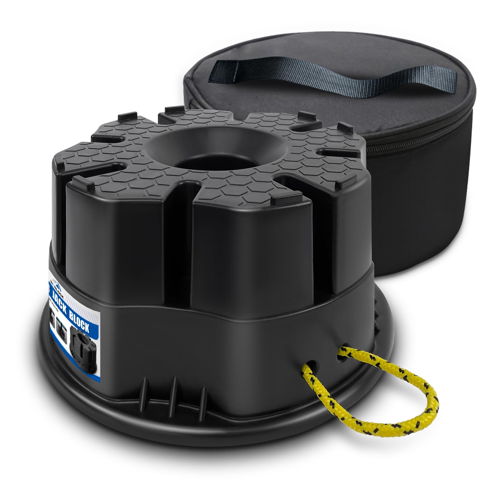 Photo 1 of ROBLOCK 6''H Trailer Jack Block with Bag, RV Camper Stabilizer Blocks for Travel Trailer, Suit for Any Tongue Jack, Post, Foot, 5th Wheels, Round Square or Scissor Stabilizer, 1 Pack