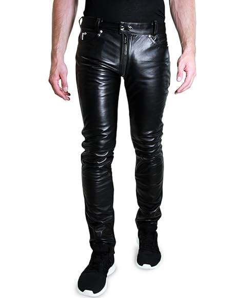 Bockle® 1991 G-Zip Schwarze Herren Lederhose mit durchgehendem Reißverschluss Gay