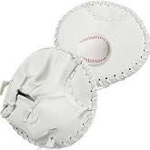 VioraWhite Pancake Baseball and Softball Training Glove - Flat &amp; Soft Premium PVC Fielding Gear for Right-Hand Throw, Great Choice for Teens