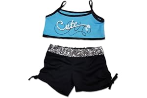 STUFFEMS TOY SHOP Cute Blue Tank Top w/Leggings Outfit Fits Most 14" - 18" Build-a-bear and Make Your Own Stuffed Animals