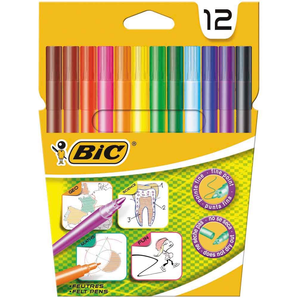 Bic for School Case Box of 12 Markers,
