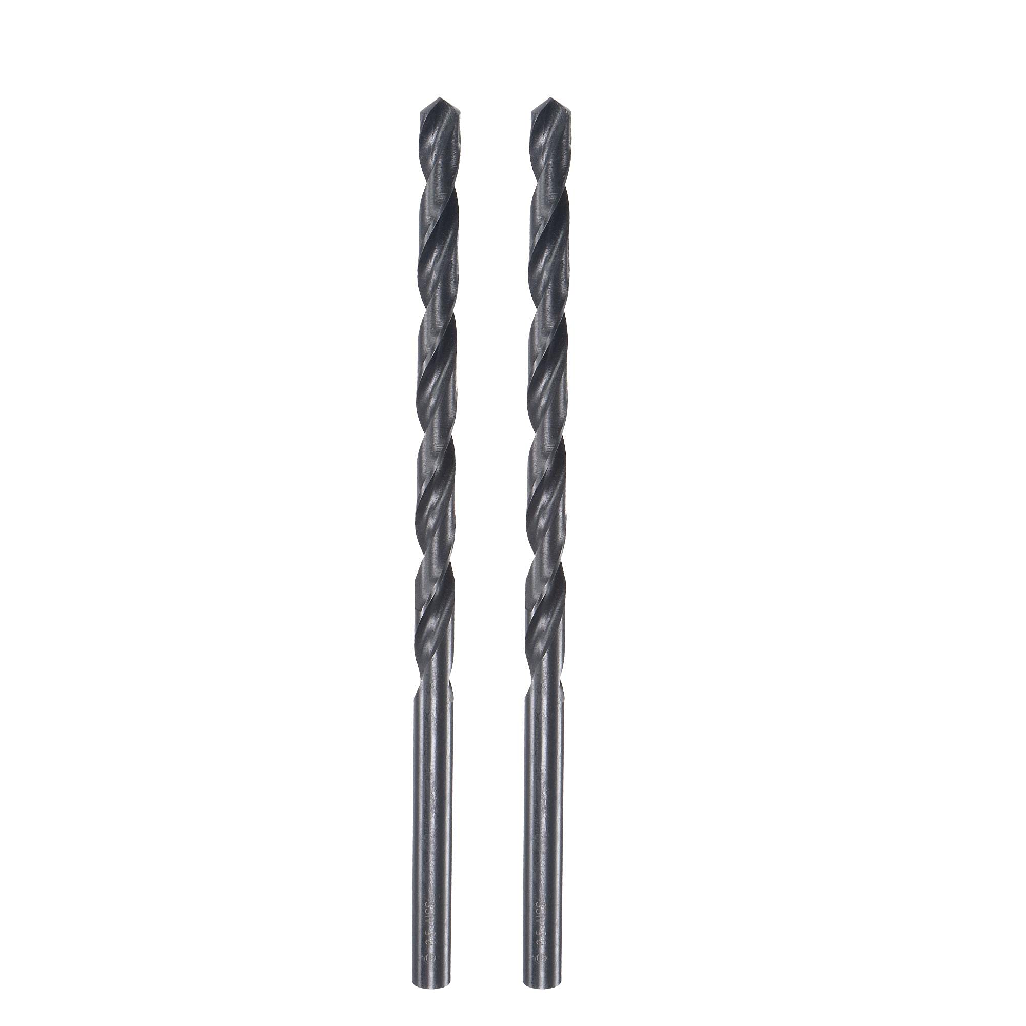 sourcing map High Speed Steel Lengthen Straight Shank Twist Drill Bit Fully Ground Black Oxide 6.5mm Drill Diameter 149mm Total Length 80mm Drill Bit Length 2 Pcs
