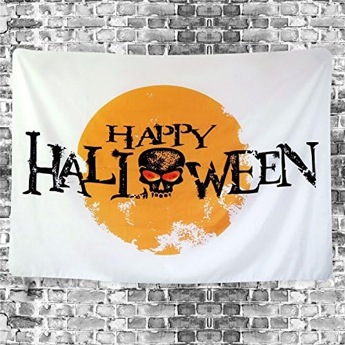 Halloween Tapestry Wall Hanging Spooky Human Skeleton Tapestry Horror Skull Tapestry Bohemian Mandala Tapestry for Halloween Decorations Parties Dinner Tablecloth Room Decor (L-59.1"x82.7", 3#skull-3)