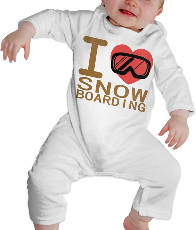 I Love Snowboarding Toddler Baby Girls LongSleeved Funny