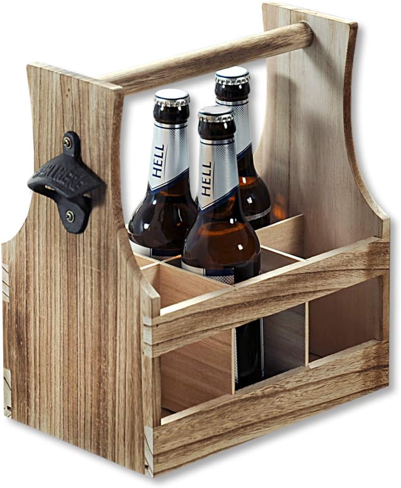 Kesper 69266 13 Flaschenträger, Holz, Braun