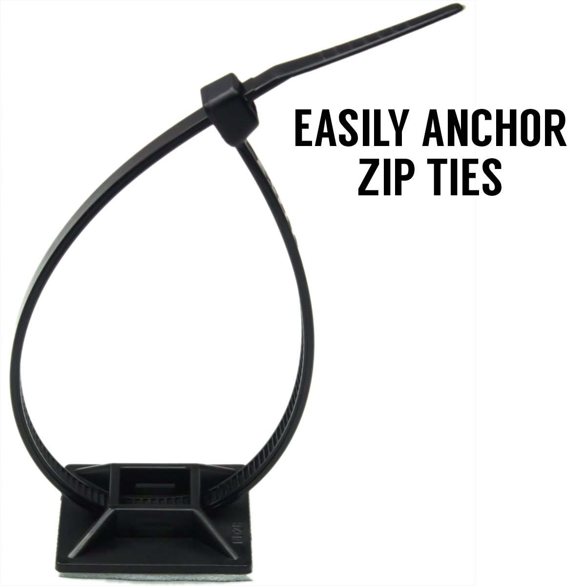Zip Tie AdhesiveBacked Mounts 100 Pack by Nova Supply. Professional