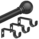 Authandis Black Curtain Rods for Windows with