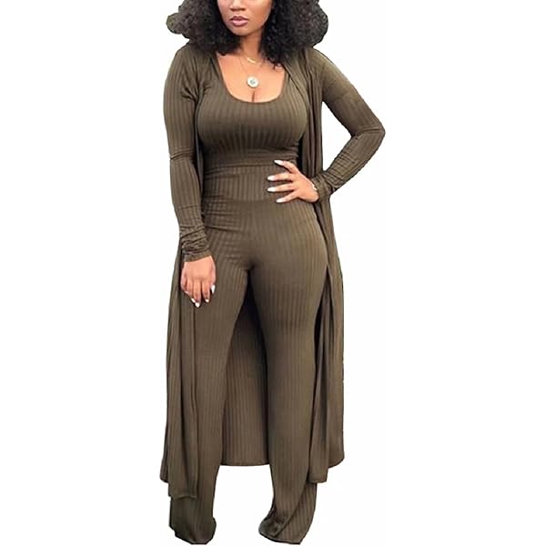 Amazon.com: bbpawing Womens 3 Piece Outfits Open Front