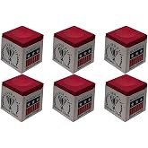 Silver Cup Set of 6 Red Billiard Pool Cue Chalk