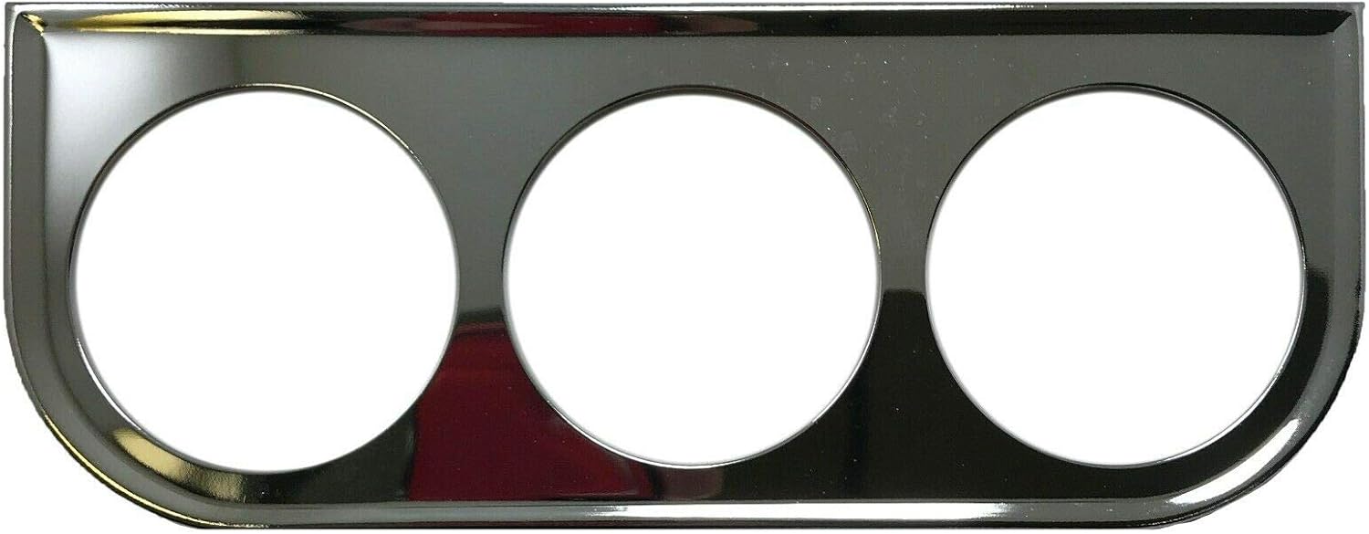 Sherco-Auto Universal Chrome Under Dash Triple Gauge Mounting Panel 2-1/16 Inch