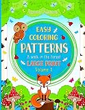 Easy coloring patterns: A coloring book for all ages in Large print for beginners, individuals with low vision and seniors.