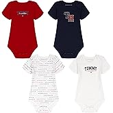 Tommy Hilfiger baby-girls 4-pack Short Sleeve Bodysuit Onesie