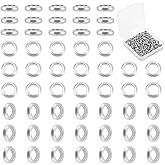 UNICRAFTALE 200Pcs 5mm Hole Stainless Steel Spacer Beads: 8mm Diameter, Round, Silver, Loose Beads for Jewelry Making