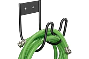 Meiguihai Wall Mount Garden Hose Holder,Metal Water Hose Hanger for Outside,Heavy Duty Hose Hanger Wall Mounted Water Hose Ho