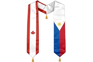 Philippines Canada Flag Graduation Stole with Gold Tassels. Class of 2026 Graduation Sash 72" in Length Graduates Gifts (Styl